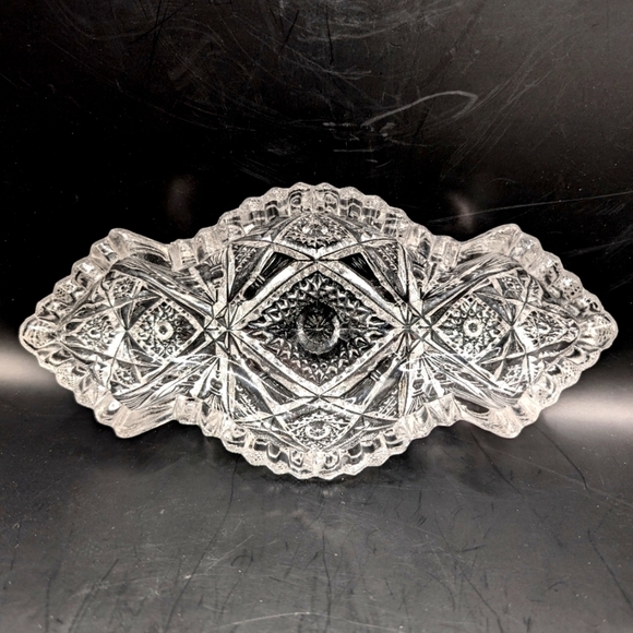 Vintage EAPG Imperial Glass Nucut Pattern #564 Oblong Pressed Glass Relish Dish - Picture 11 of 14